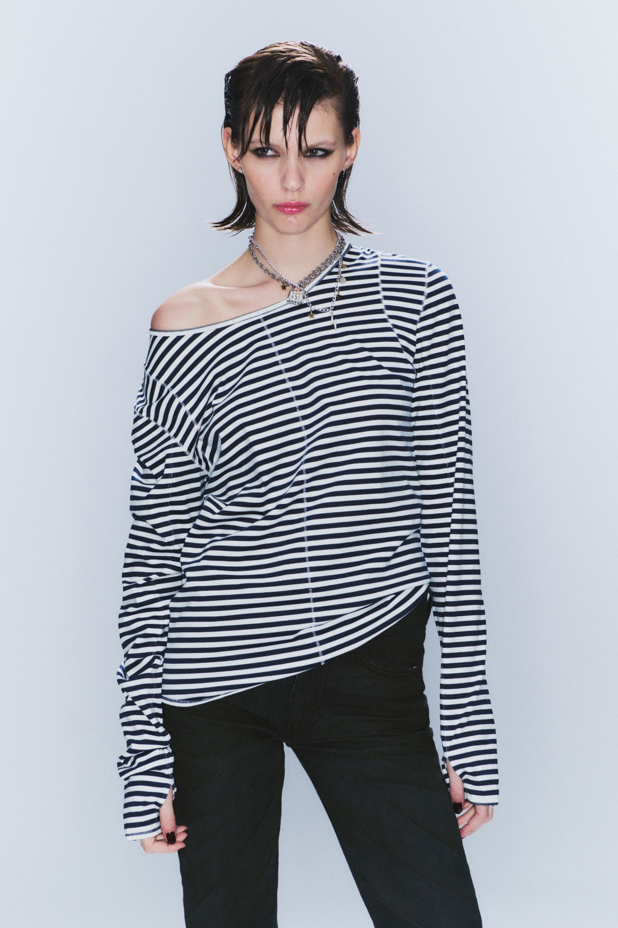 #FFFFFF - CM x LB Fitted Long-Sleeved Unisex T-shirt - 1