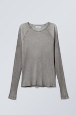 Faded Grey - Nigel Rib Long Sleeve - 0