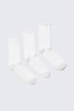 White - 3-pack Frill Edge Socks - 0