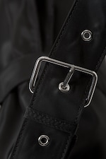 Black - Small Slouched Clasp Shoulder Bag - 4