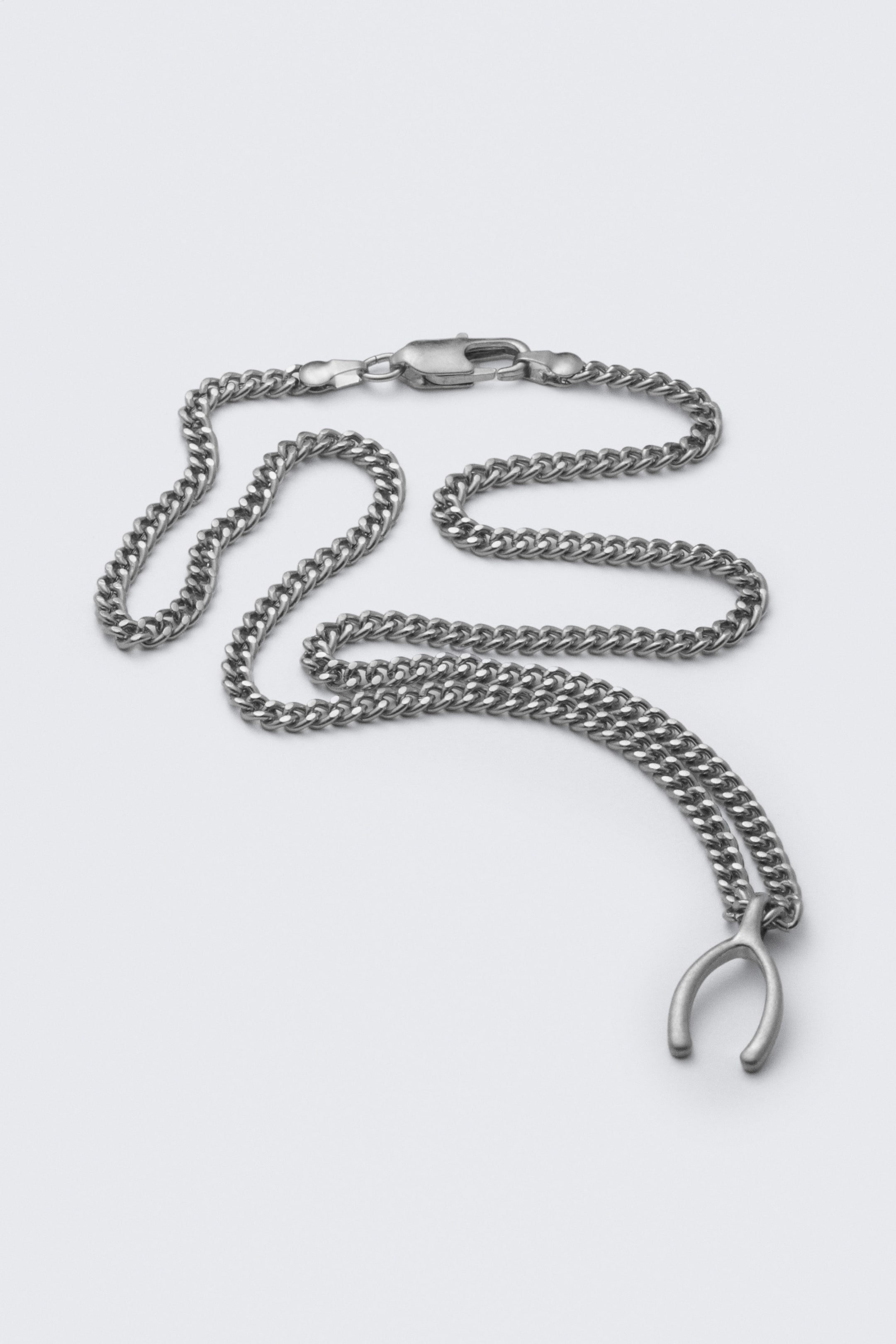 Argent - Collier chaîne à pendentif en acier inoxydable - 2