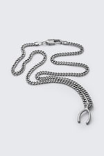 Argent - Collier chaîne à pendentif en acier inoxydable - 1