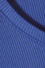 Bleu de cobalt - Tee-shirt côtelé près du corps - 1