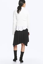 Noir - Jupe asymétrique en jersey taille mi-haute - 3