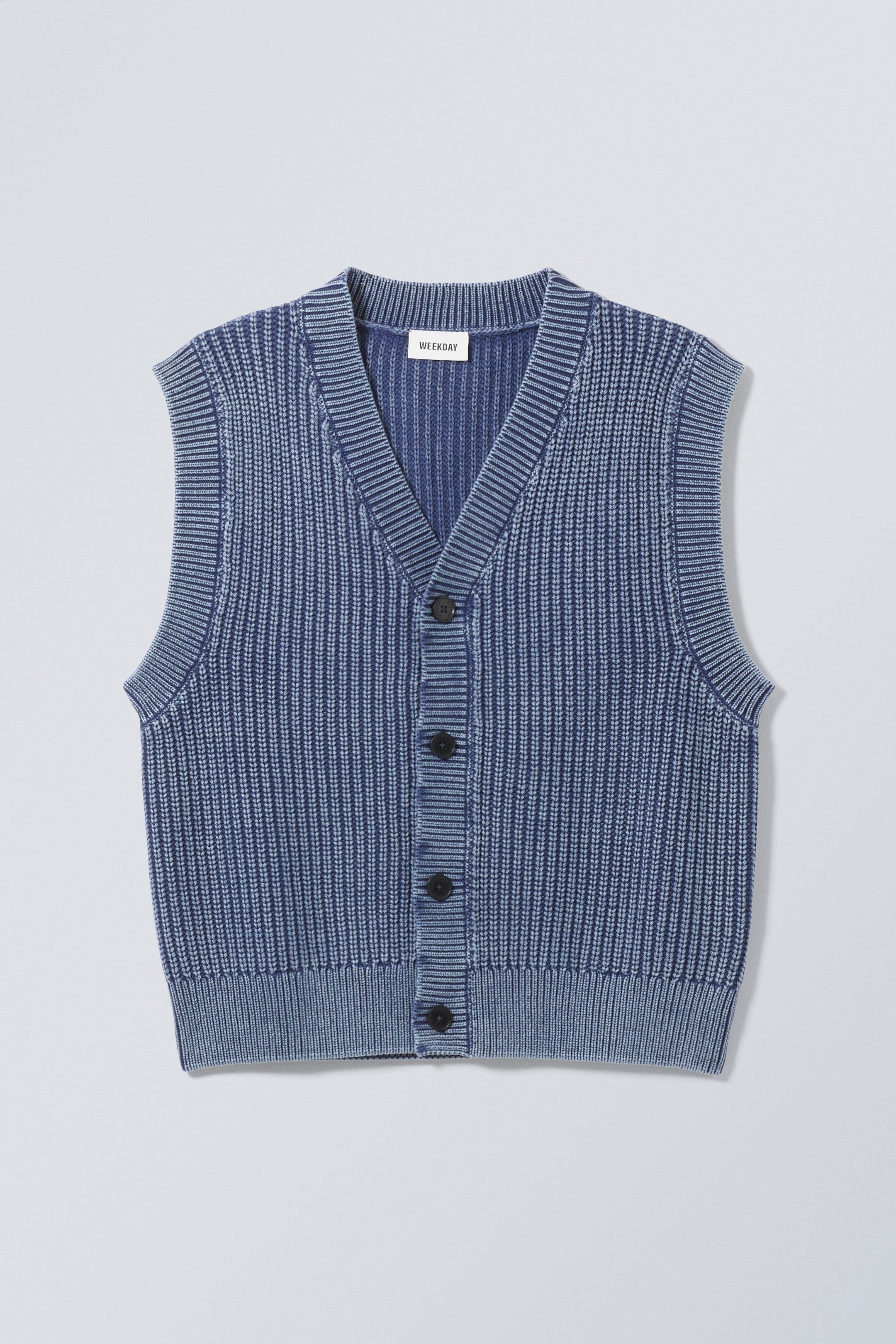 Verwaschenes Blau - Strickweste Dario - 0