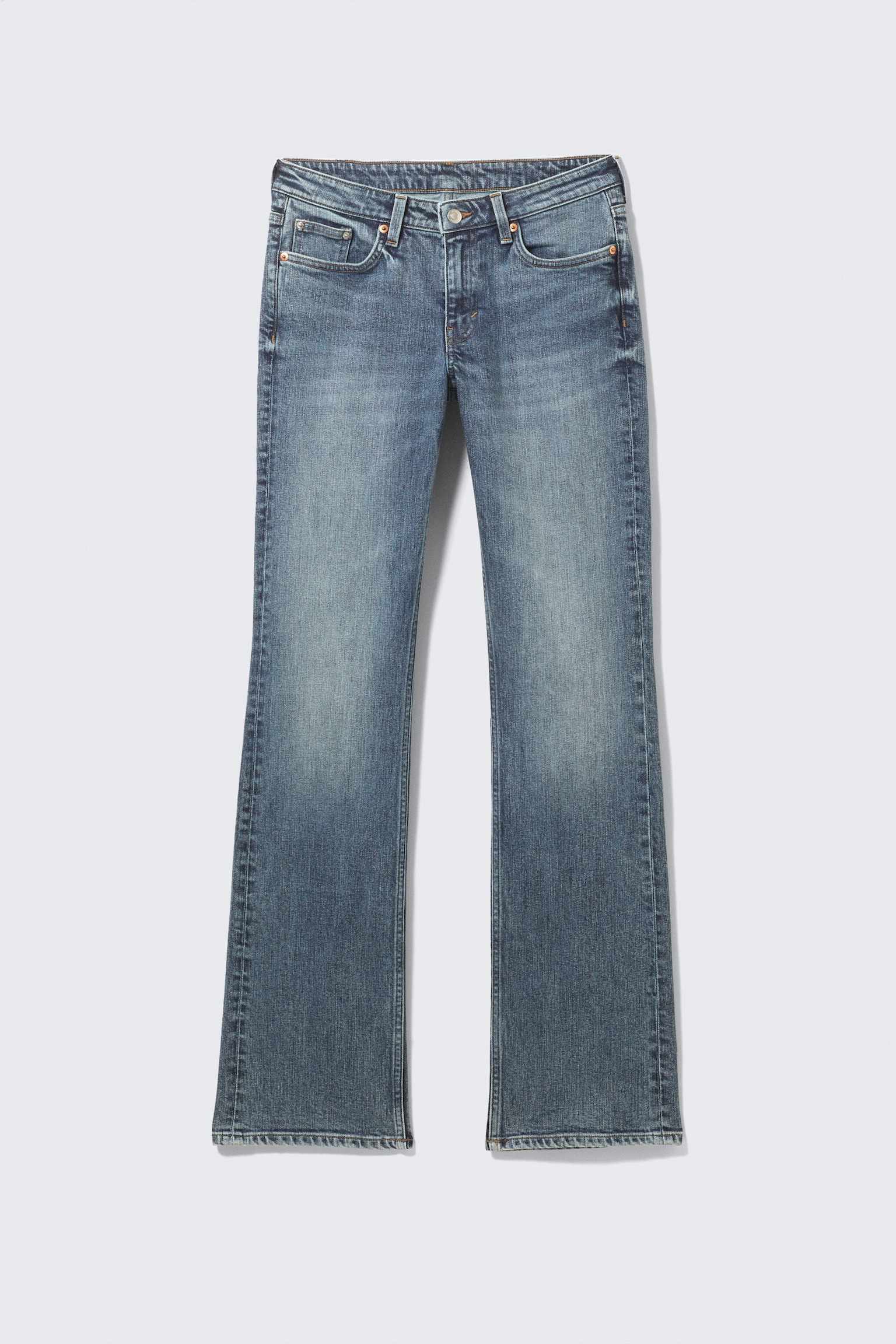 Jeans Bootcut Slim de Cintura Média - Azul Trovoada - Azul Escuro/Paloma Preto - Preto/Perseus Blue - Azul Médio - 2