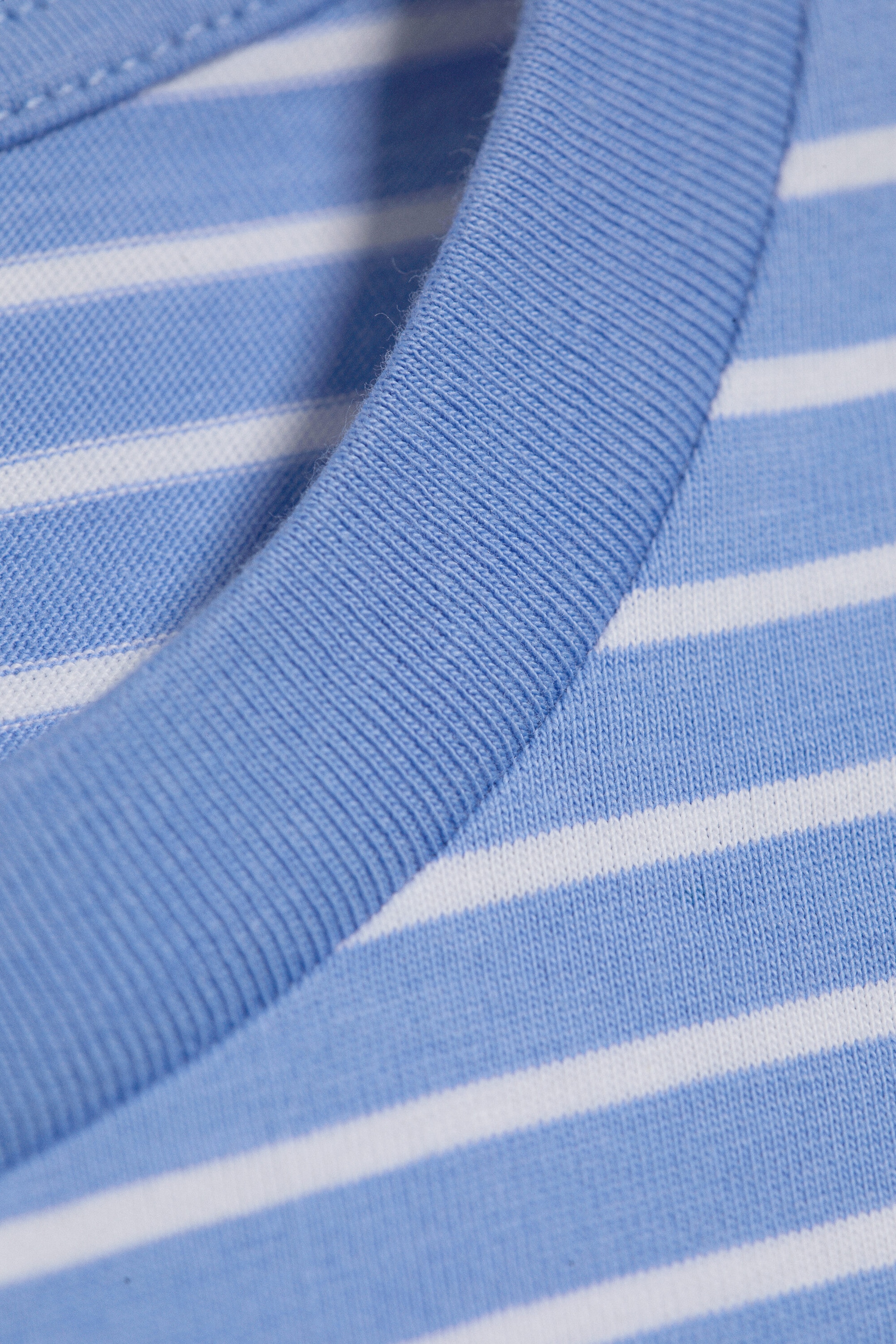 Blue/White Stripes - Long-Sleeved Cotton T-shirt - 4