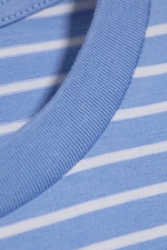 Blue/White Stripes - Long-Sleeved Cotton T-shirt - 4