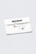 Silver - Silver-Plated Beaded Hoop Earrings - 0