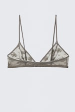 Dusty Grey - Lace Triangle Soft Bra - 4