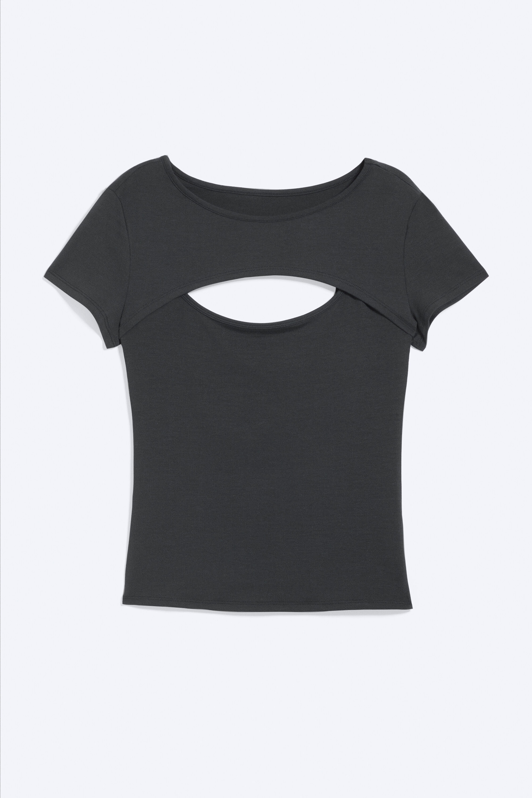 Gris foncé - Top boléro deux pièces à superpositions - 1