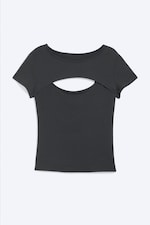 Gris foncé - Top boléro deux pièces à superpositions - 0