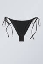 Zwart - Bikinibroekje met smalle bandjes - 0