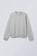 Staubgrau - Kastenförmiges, schweres Frottee-Sweatshirt - 0
