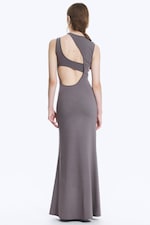 Dusty Purple Grey - Cutout Maxi Dress - 4