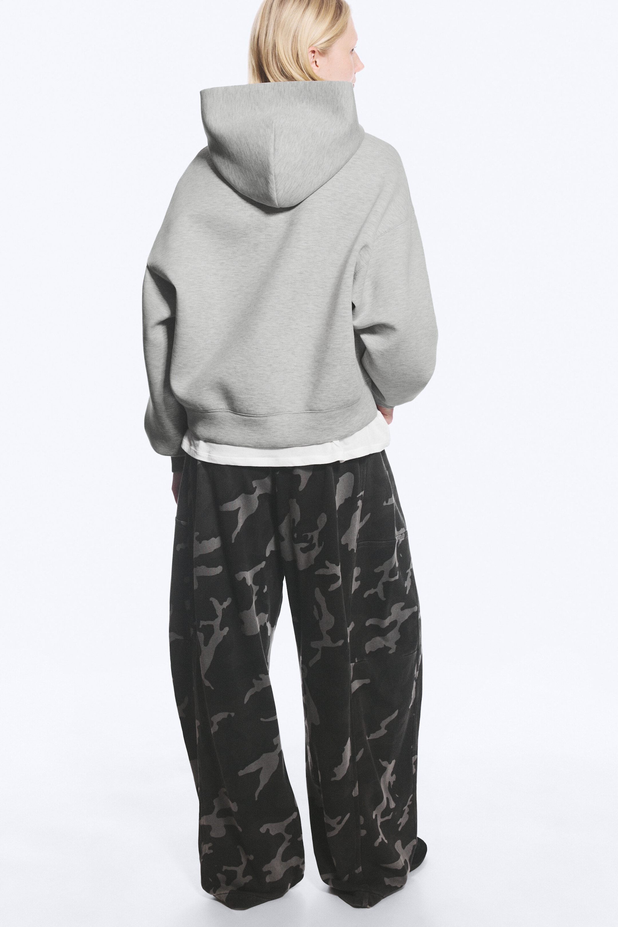 Hellgrau - Scuba-Hoodie mit Oversize-Passform - 5