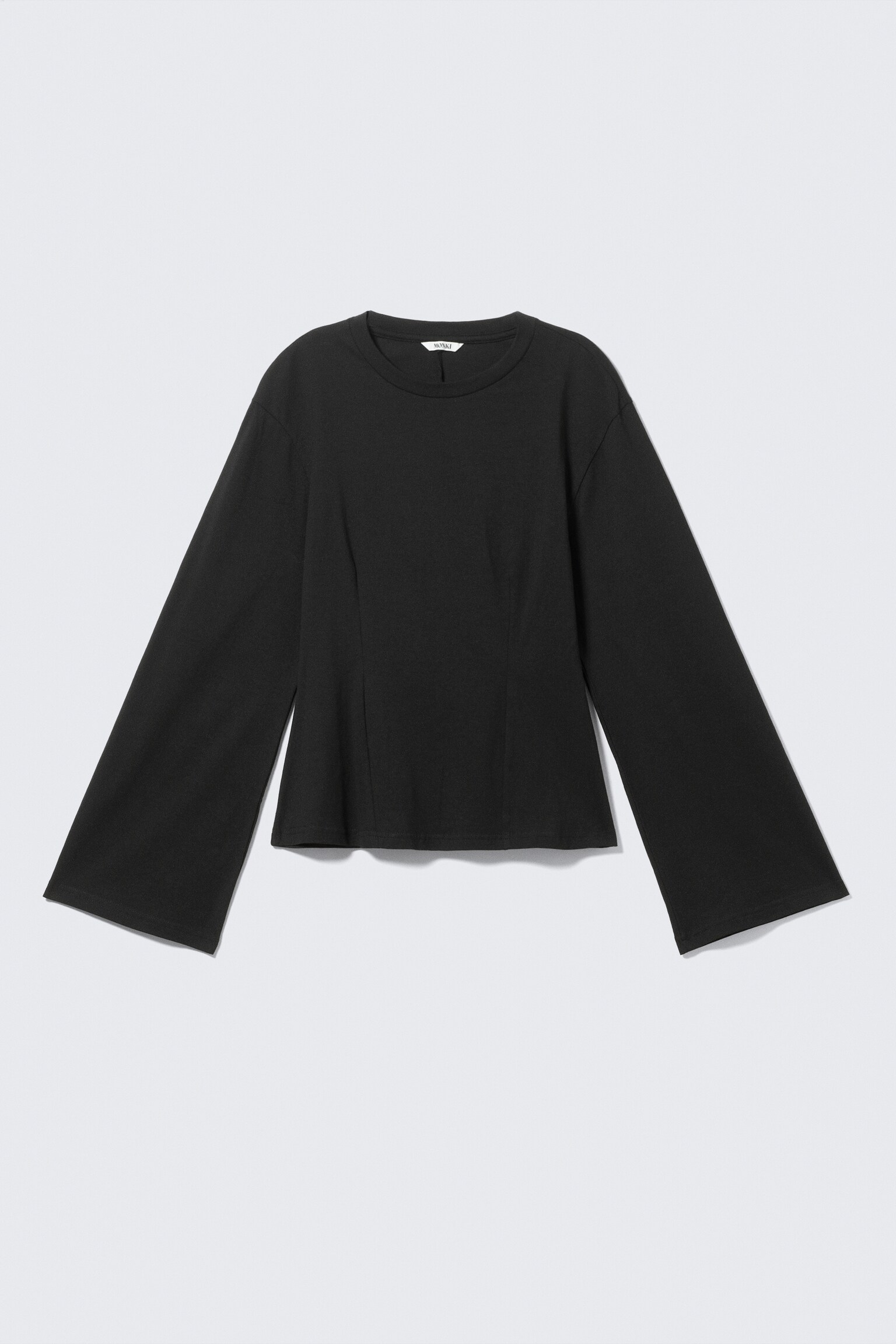 Fitted Top z długim rękawem - Czarny/Dusty White/Jasnoróżowy - 2