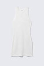 Silver - Sheer Knitted Sequined Mini Dress - 3