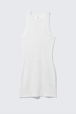 Silberfarben - Transparentes Strick-Minikleid mit Pailletten - 3