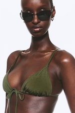 Dark Green - Shimmer - Triangle Bikini Top - 2