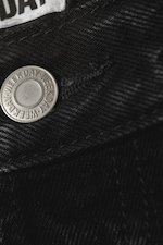 Black Rinse - Black - Astro Mid Rise Baggy Faux Leather Pocket Jeans - 7