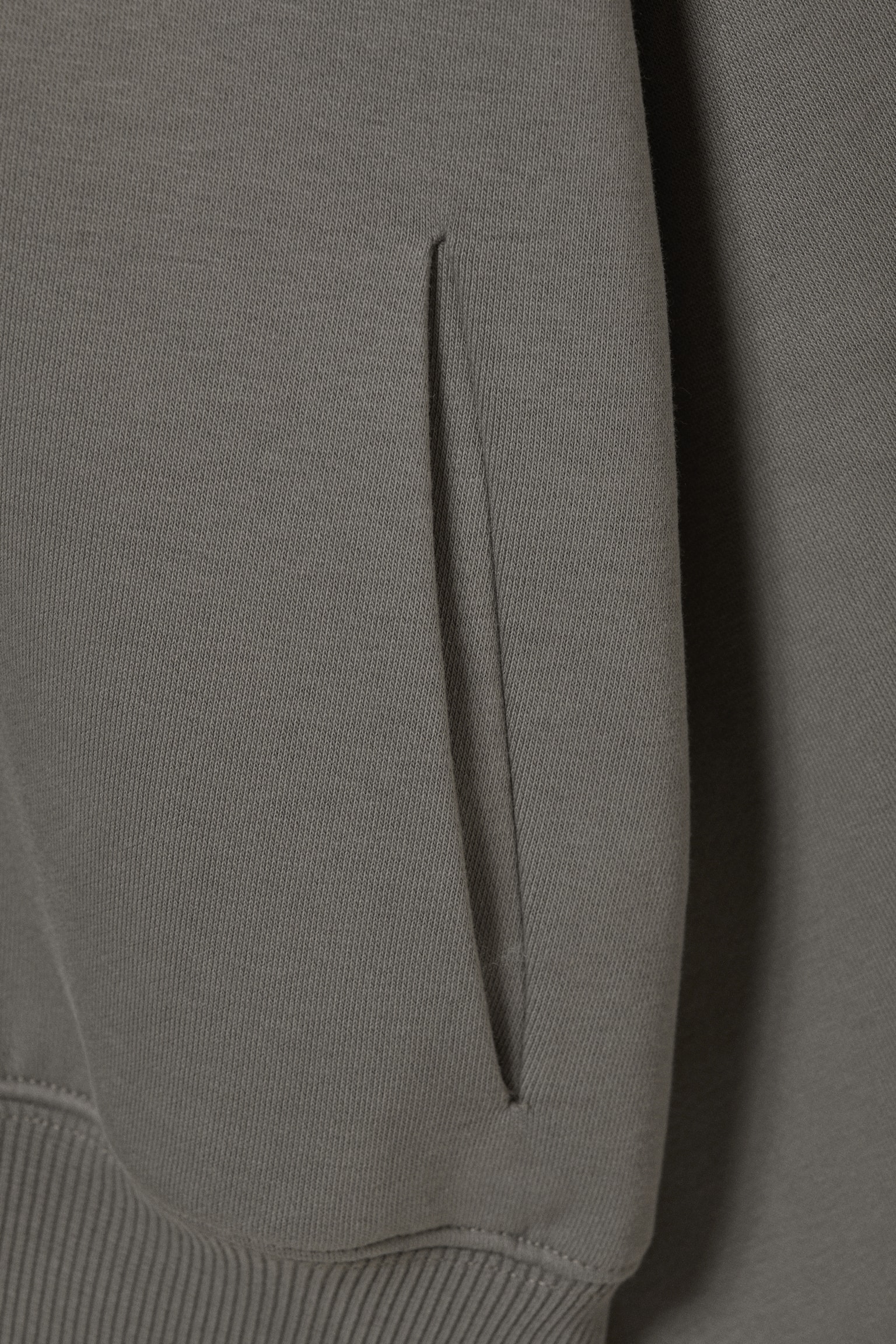 Regular Fit Heavyweight Zip Hoodie - Dusty Grey/Black - 4