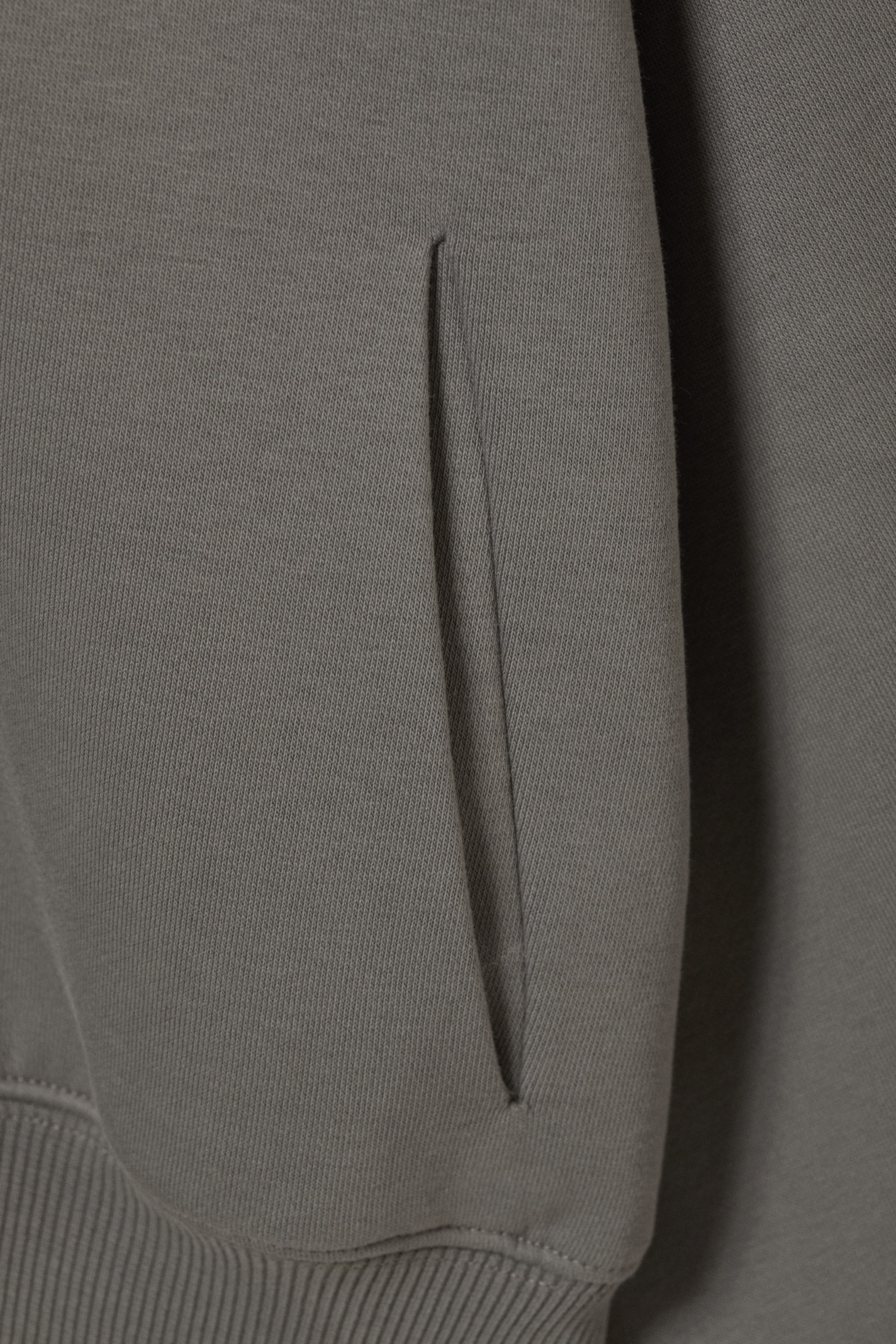 Staubgrau - Zip-Hoodie aus dickem Stoff mit normaler Passform - 4