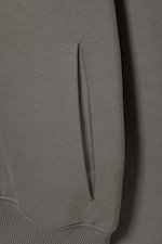 Staubgrau - Zip-Hoodie aus dickem Stoff mit normaler Passform - 4