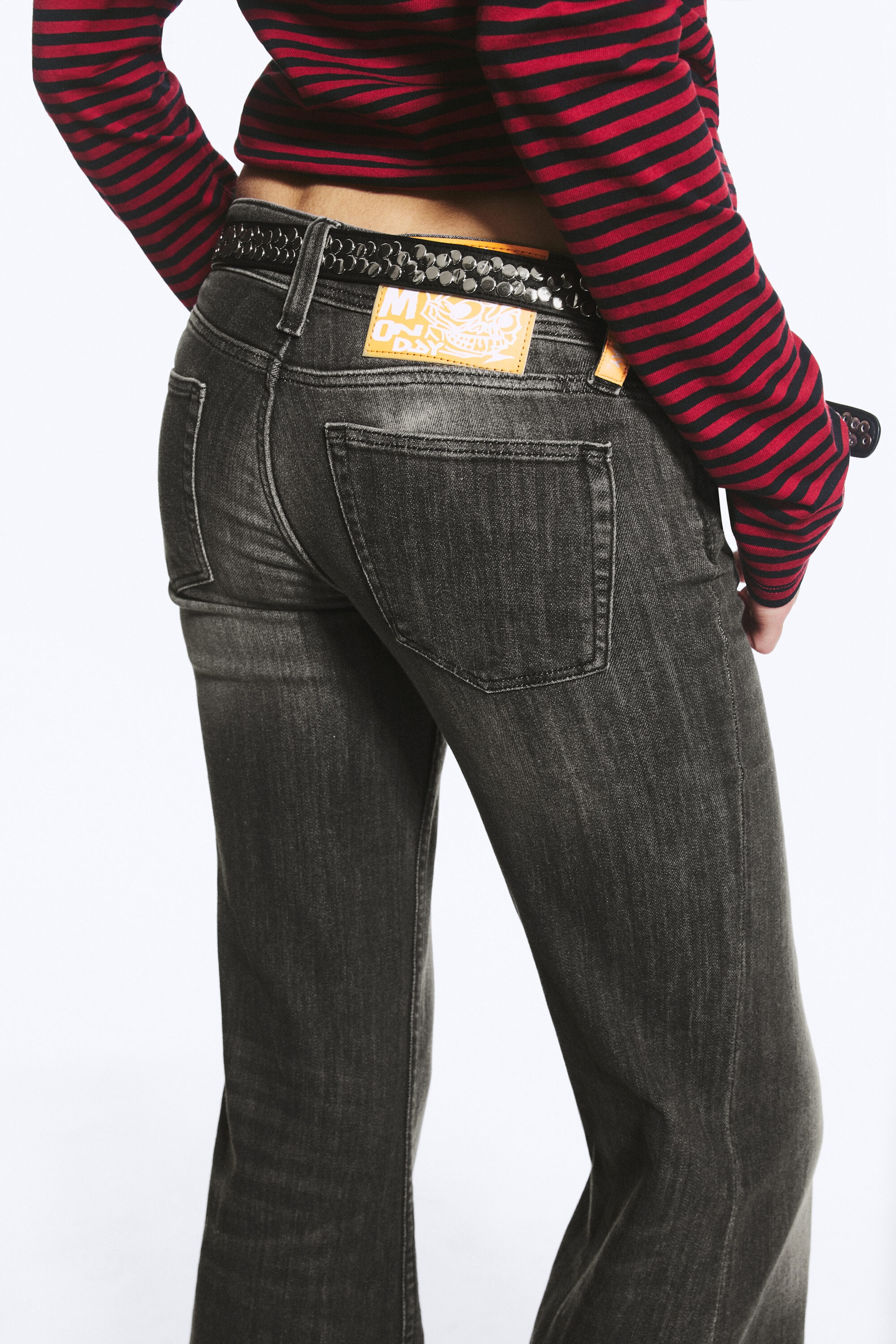 Mustard Black - Black - FLARE LOW RISE FLARED SKINNY JEANS - 3