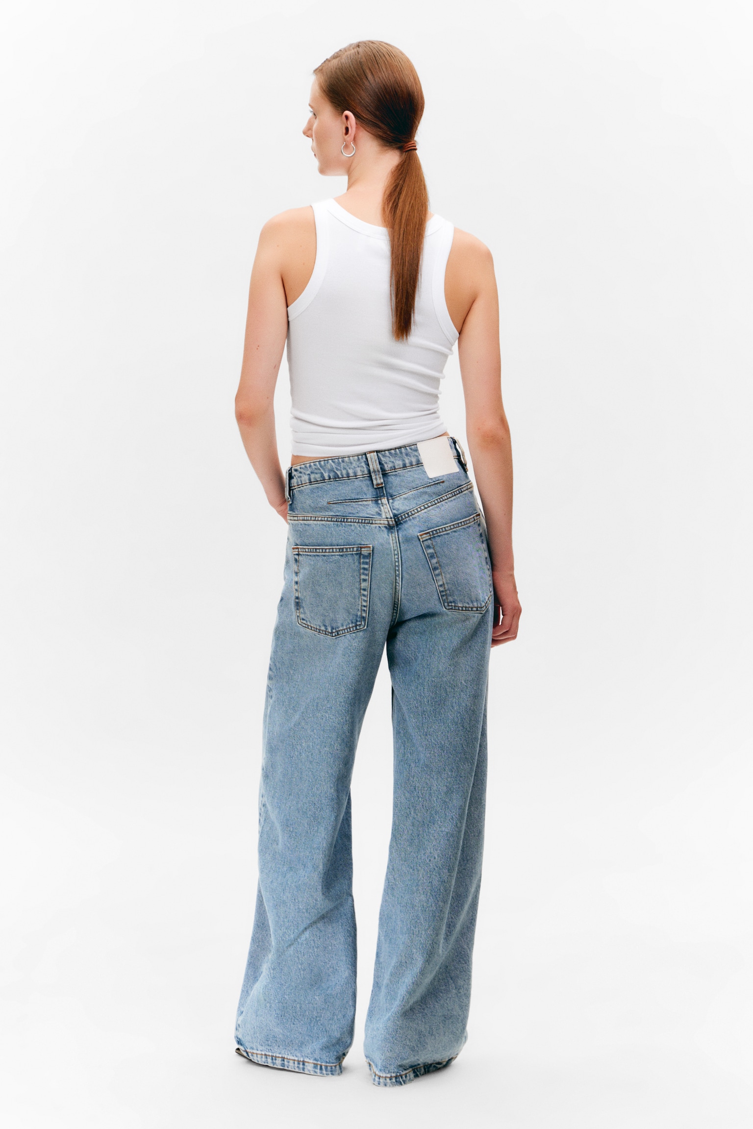 Fiera High Waisted Cocoon Leg Jeans - Fresh Blue - Ljusblå - 3