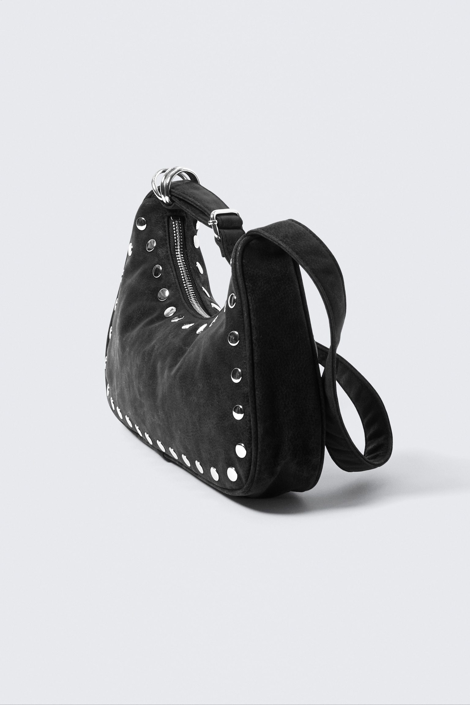 Petit sac à main en similicuir - Noir/Noir/Rouge - 4