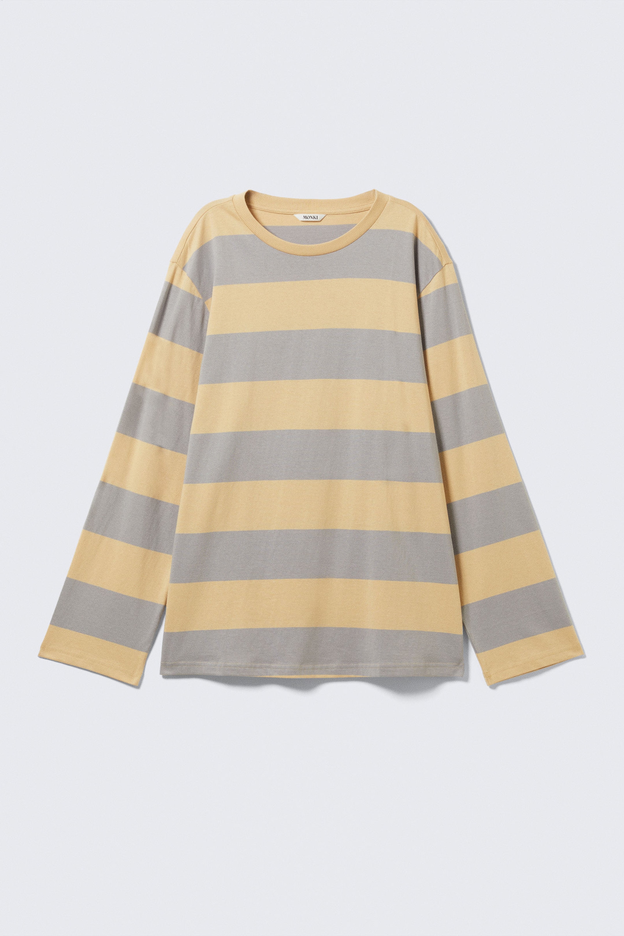 Beige & Grey Stripes - Striped Long-Sleeved Mini Dress - 3