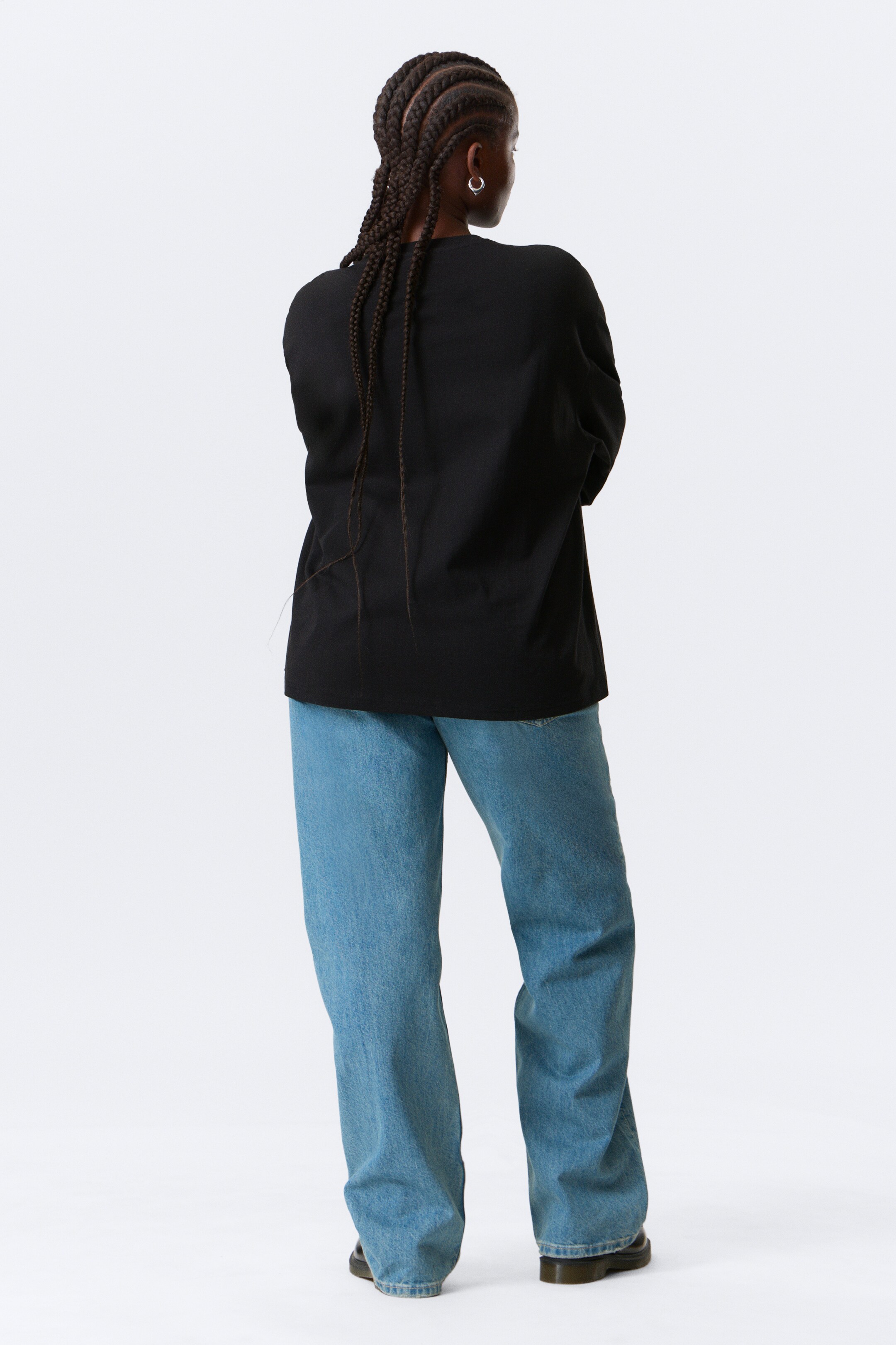 Se større billede: Langærmet boxy T-shirt i bomuld - Sort - DAME | H&M DK 6