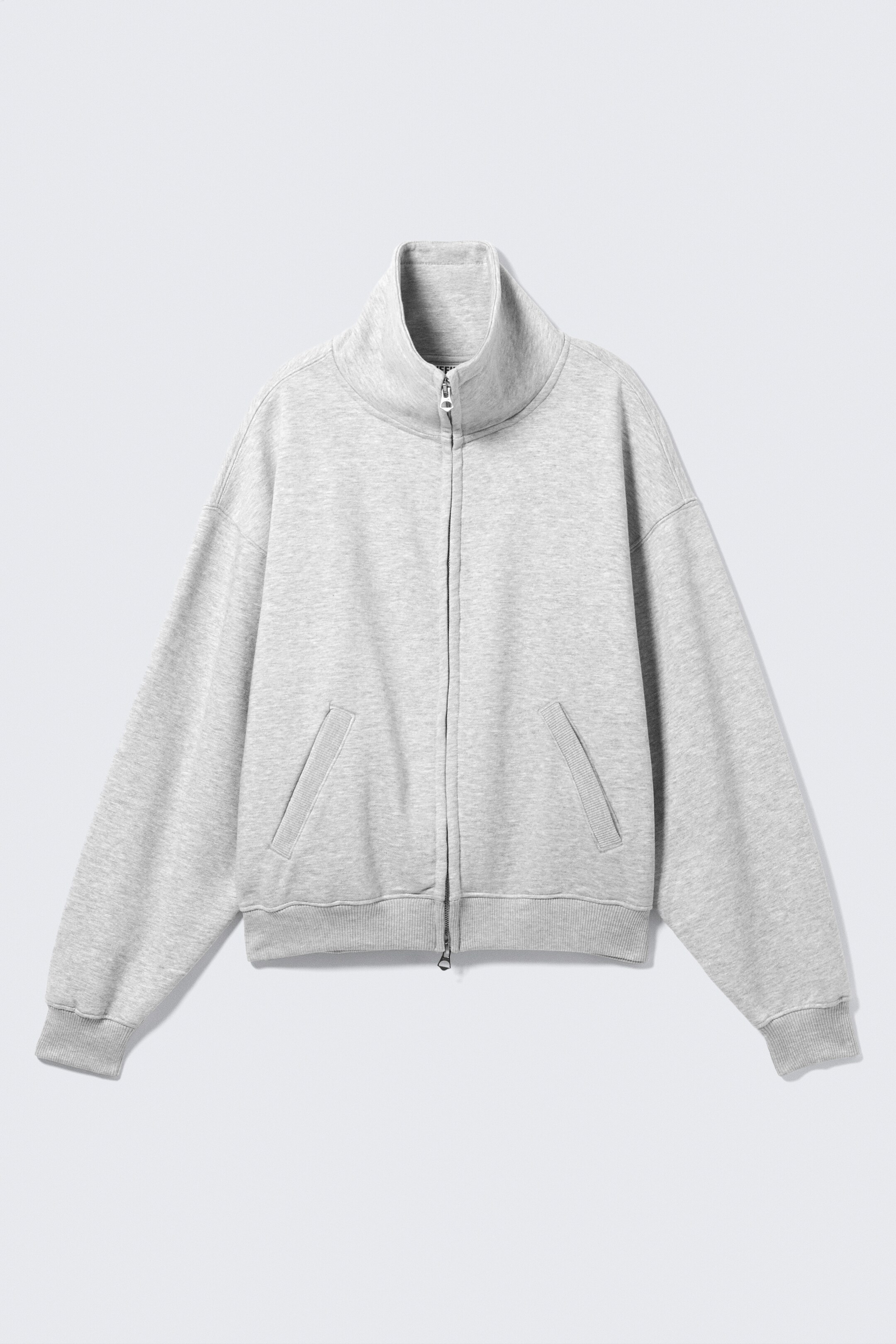 Ingrandisci l'immagine: Loose Funnel Neck Zip Cardigan - Grey Melange - DONNA | H&M CH 4