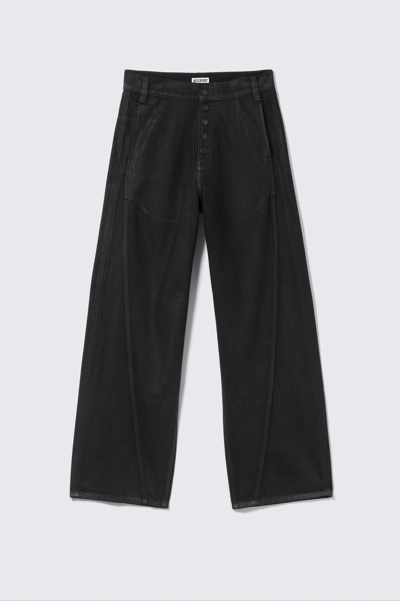 Astro Loose Utility Baggy Leg Jeans - Black Coating - Black - 2
