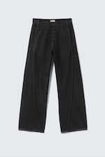 Black Coating - Black - Astro Loose Utility Baggy Leg Unisex Jeans - 11