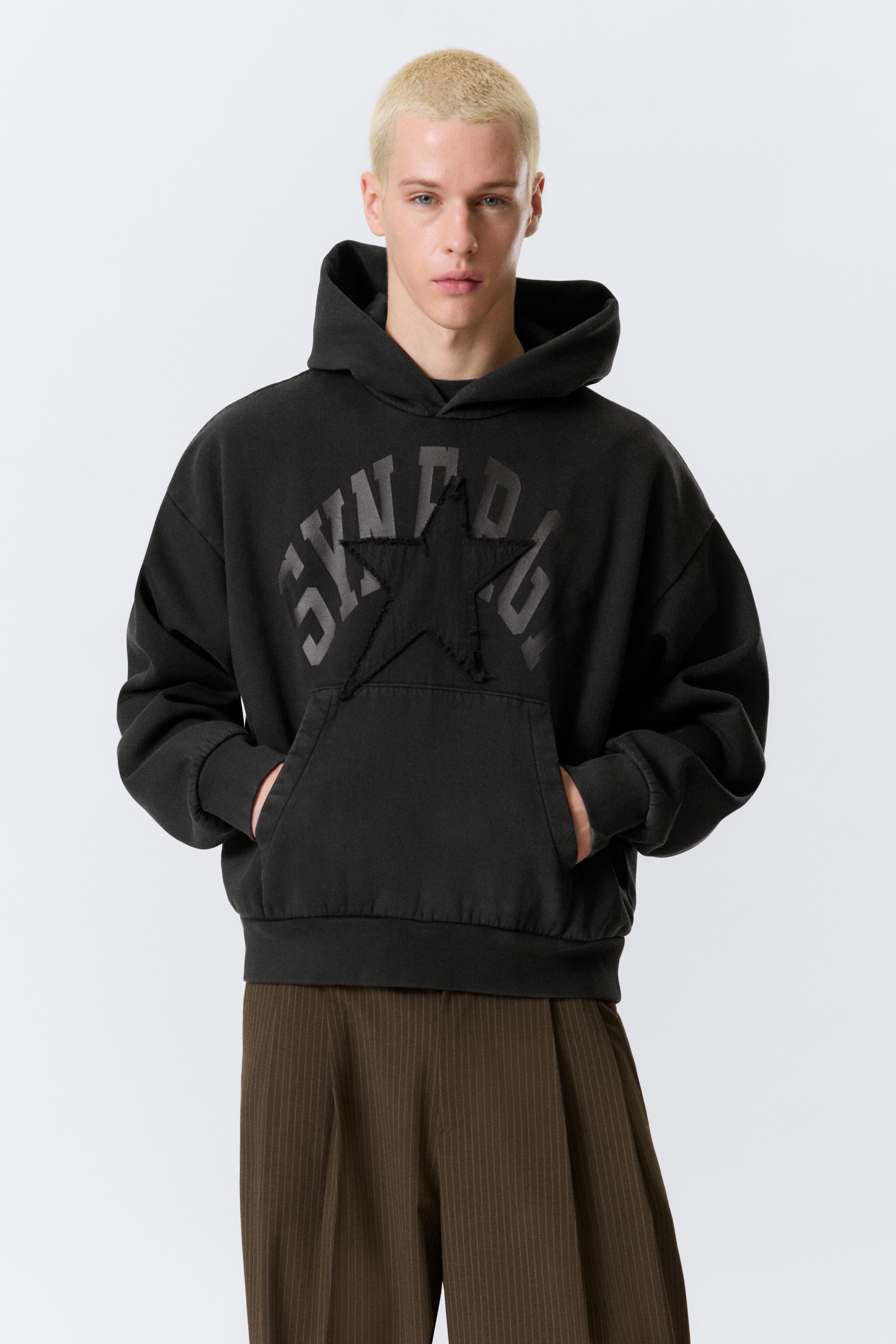View larger image: Square Loose Fit Graphic Hoodie - Black - Synergy - Men | H&M GB 1