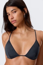 Dark Blue Shimmer - Racerback Triangle Bikini Top - 0