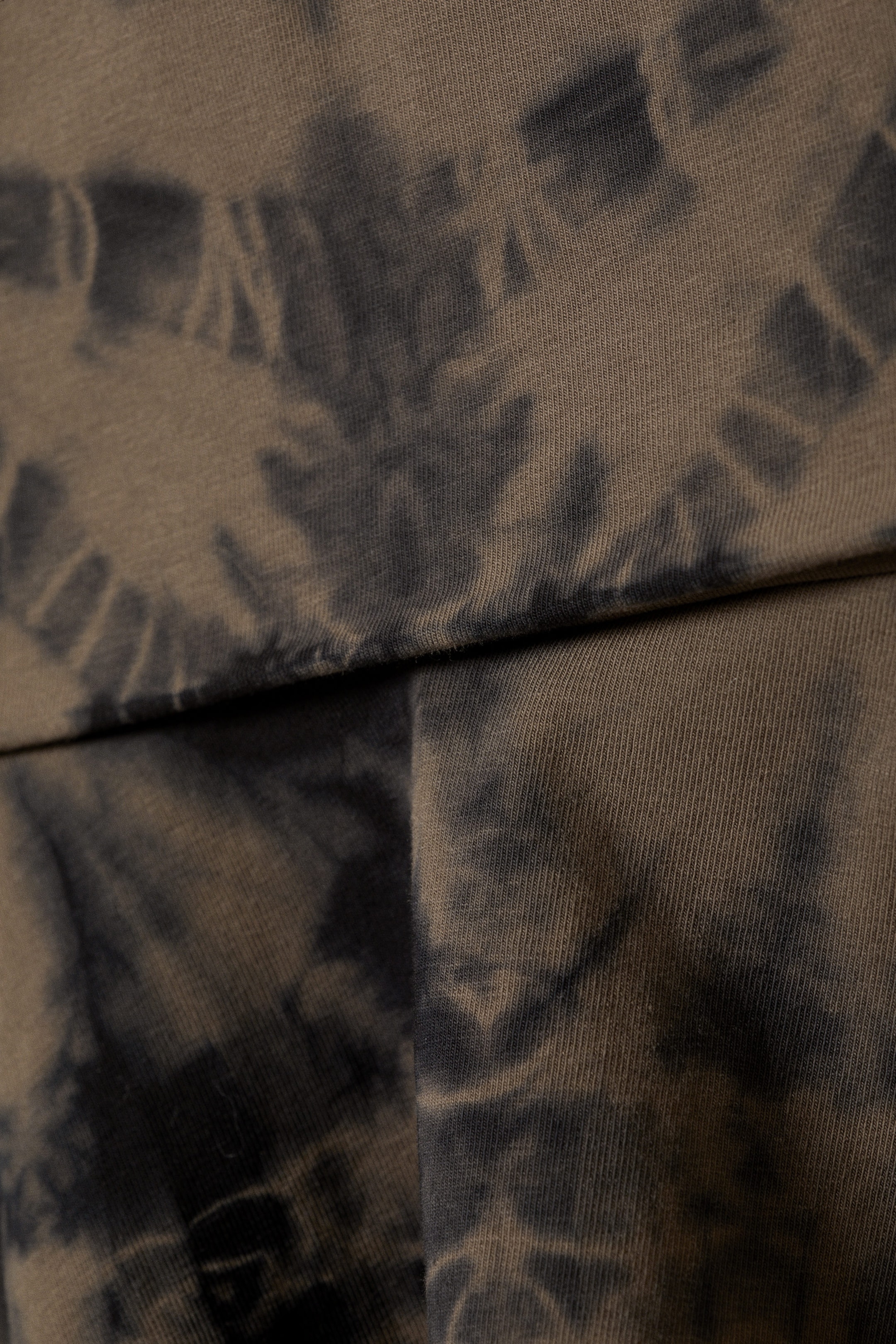 Donkerbruine tie-dye - Katoenen minirok met wijde taille - 2