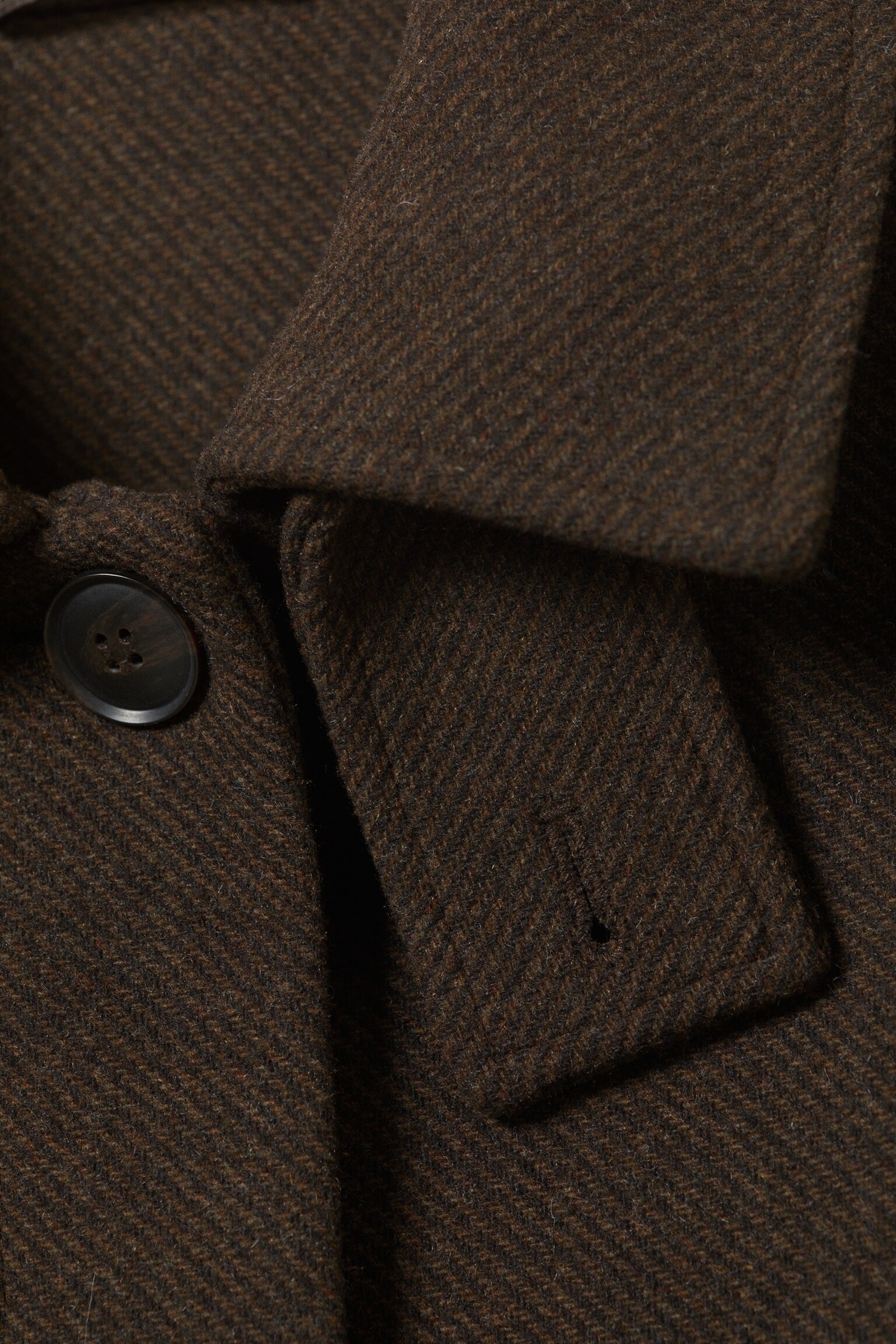 Manteau long oversize en laine mélangée - Marron foncé/Noir - 5