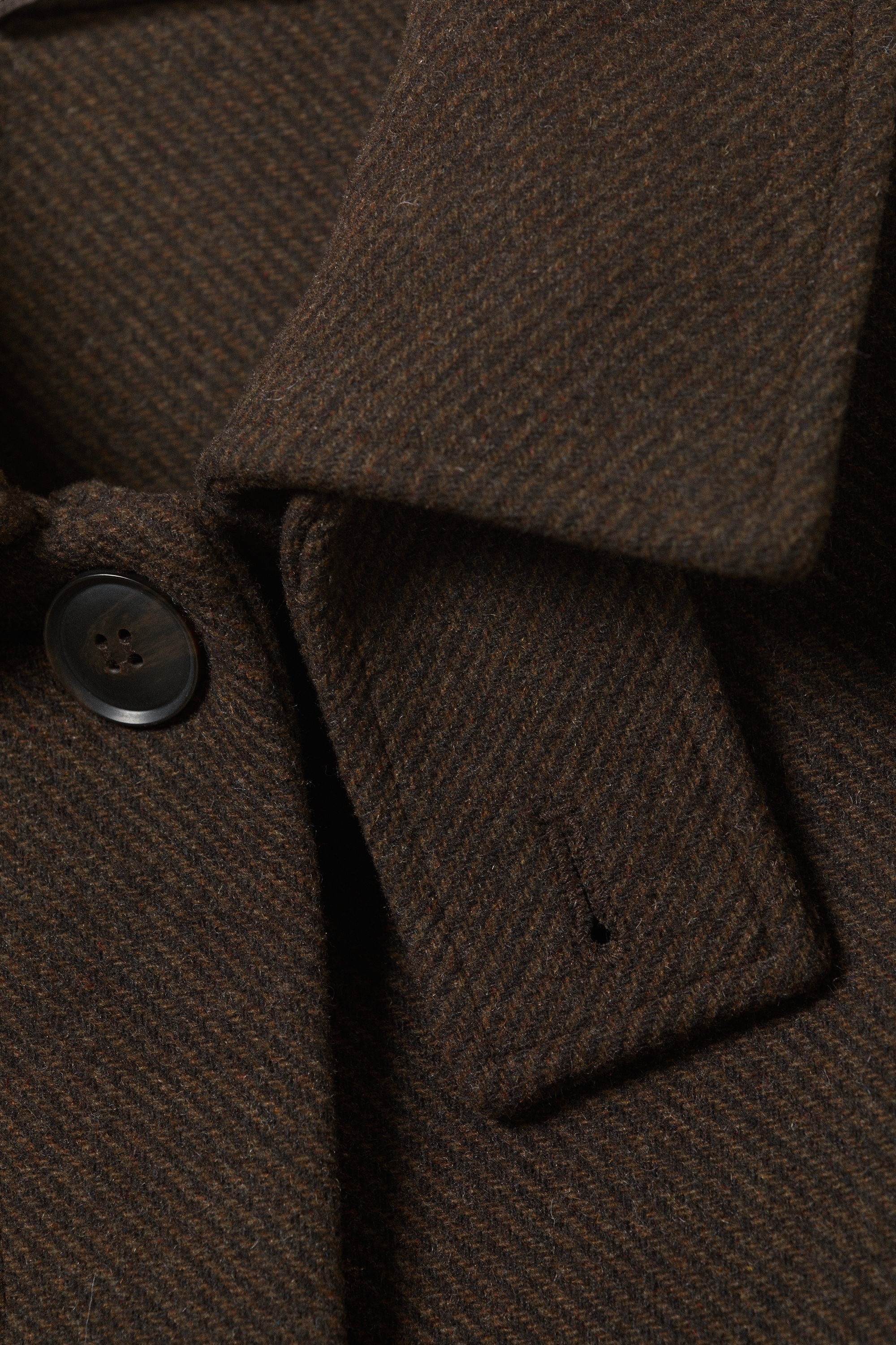 Mörkbrun - Lång oversized kappa i ullblandning - 6