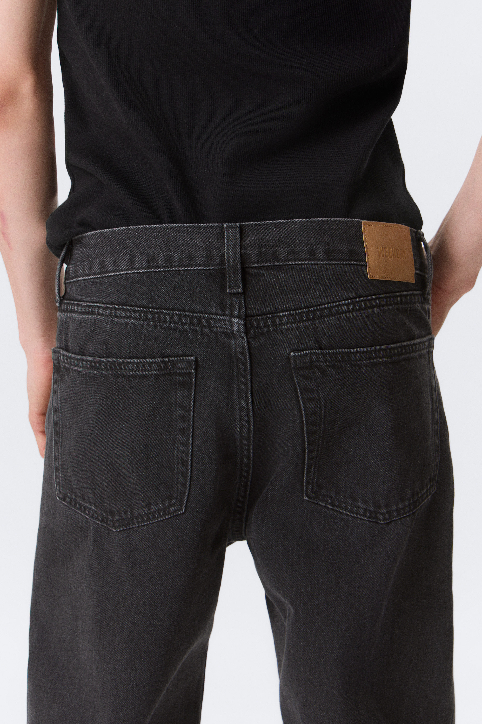 Tuned Black - Black - Klean Mid Rise Regular Straight Leg Jeans - 8