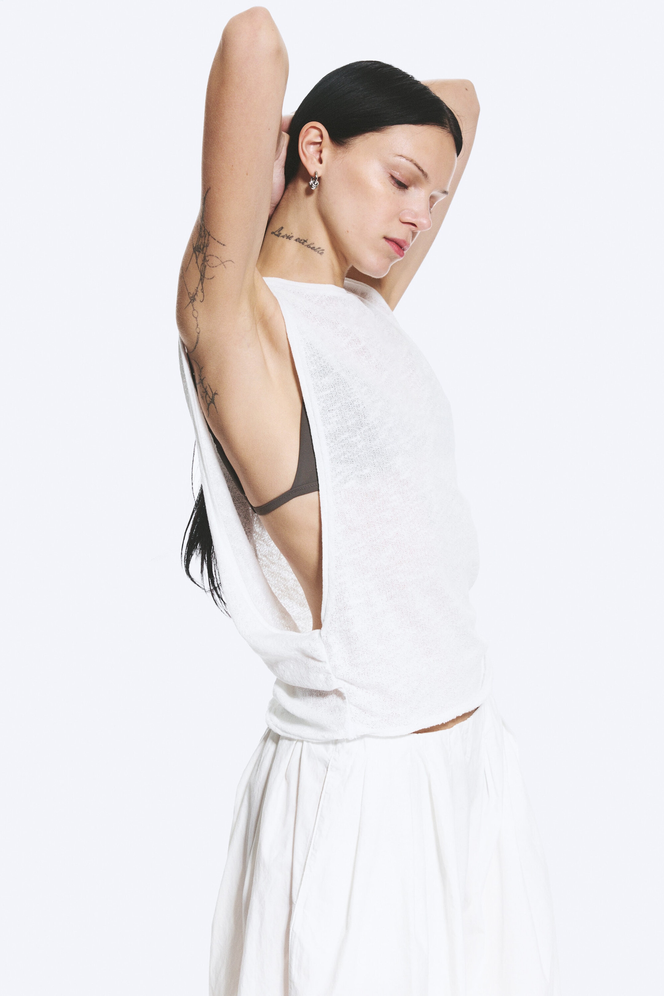 White - Tanktop mit Raffungen - 2