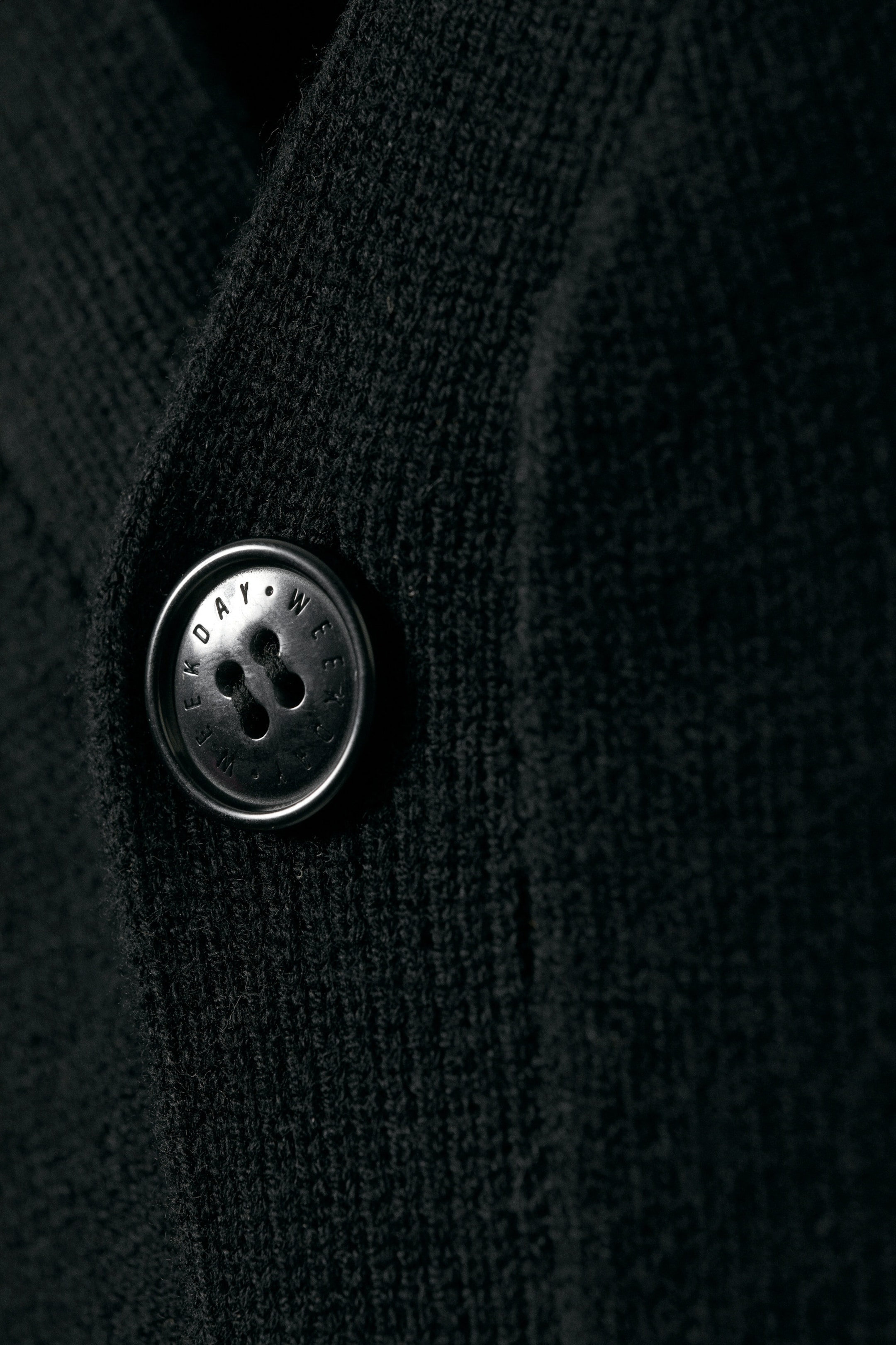 Noir - Cardigan en maille à boutonnage droit - 1
