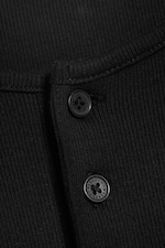 Black - Long-sleeved cotton henley - 5