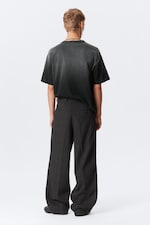 Checked Black - Uno Loose Heavyweight Suit Trousers - 3