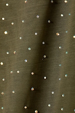 Khaki Green - Rhinestones - YULIA B MESH RHINESTONE MIDI SKIRT - 4