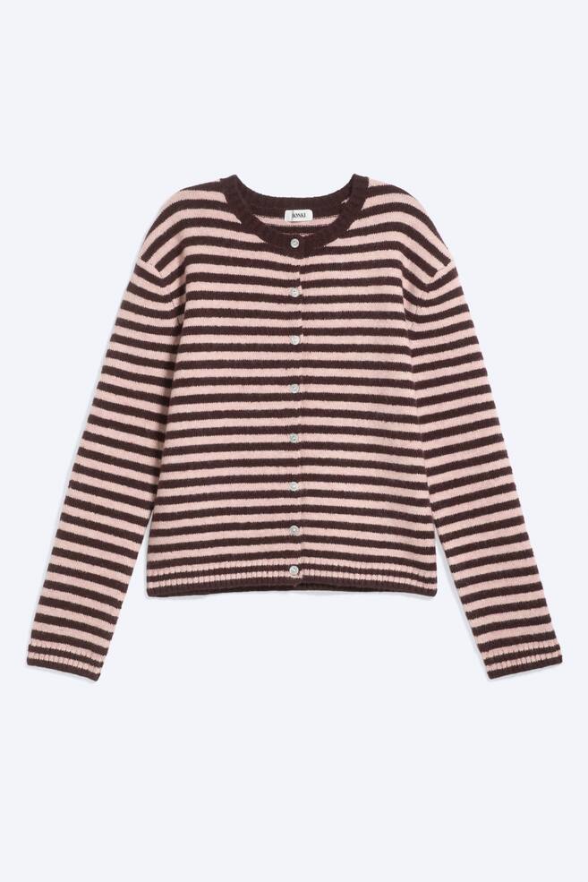 Striped cardigan - Striped Pink/Burgundy/Striped Mint & White - 1