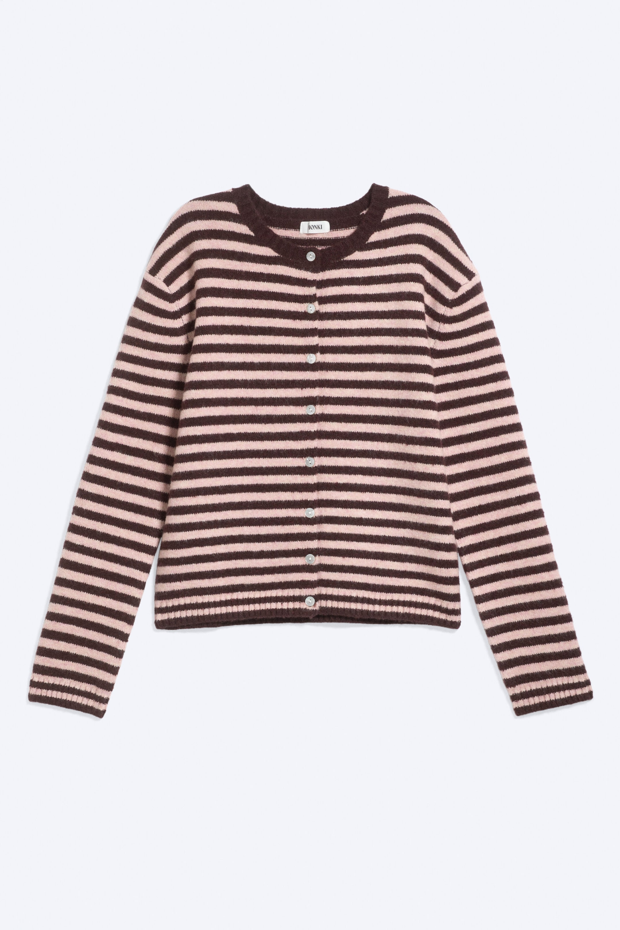 Striped Pink/Burgundy - Striped cardigan - 6