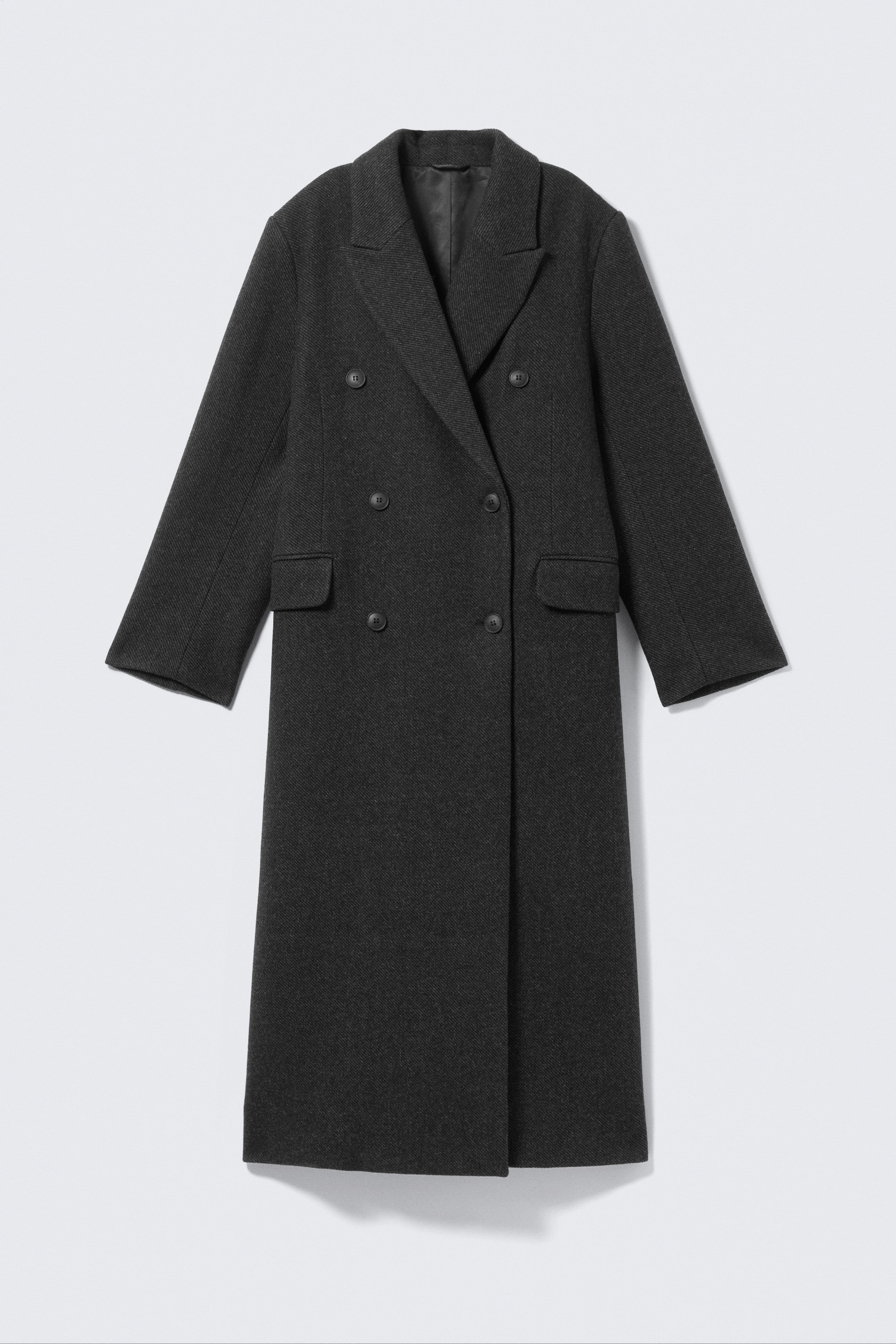 Zobrazit větší obrázek: Oversized Double-Breasted Wool-Blend Coat - Tmavě šedá - ŽENY | H&M CZ 5